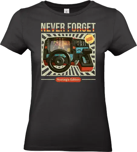 Never Forget - 80s Car Racing Simulator - 80s, 80s kid, 80s toys, childhood, childhood games, childhood memories, never forget, nostalgia, retro, retro style, toys, vintage, 80s aesthetic, 80s retro, nostalgia lover - Standard T-Shirt (Frauen)