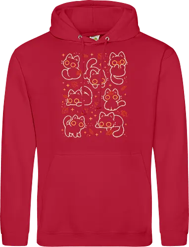 Cute Black Cats with Autumn Leaves - autumn cat, cute black cat, autumn, autumn leaves, fall, warm, cozy, hygge, kitty, october, love, pattern, seamless, nature, xmorfina - Standard Hoodie