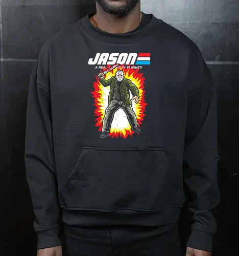 G.I JASON - horror, halloween, slasher, mashup, parody, comic, 80s, hero - Cropped Sweatshirt