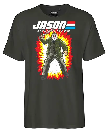 G.I JASON - horror, halloween, slasher, mashup, parody, comic, 80s, hero - Fairtrade T-Shirt