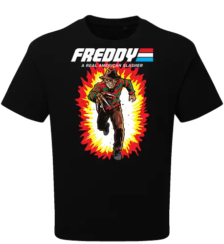 G.I FREDDY - horror, halloween, slasher, mashup, parody, comic, 80s, hero - Oversize T-Shirt