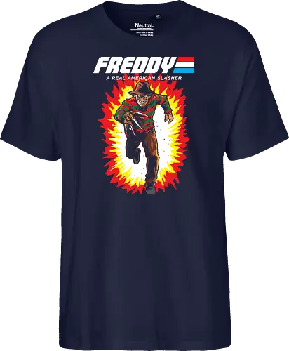 G.I FREDDY - horror, halloween, slasher, mashup, parody, comic, 80s, hero - Fairtrade T-Shirt