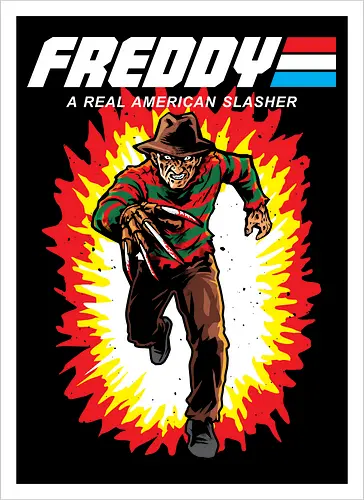 G.I FREDDY - horror, halloween, slasher, mashup, parody, comic, 80s, hero - Kunstdruck