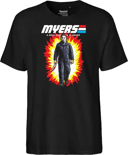 G.I MYERS - horror, halloween, slasher, mashup, parody, comic, 80s, hero - Fairtrade T-Shirt