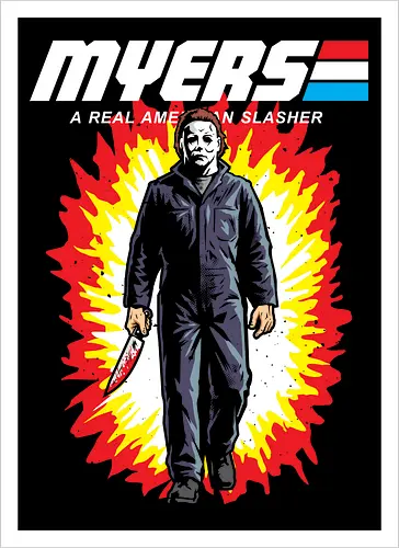 G.I MYERS - horror, halloween, slasher, mashup, parody, comic, 80s, hero - Kunstdruck