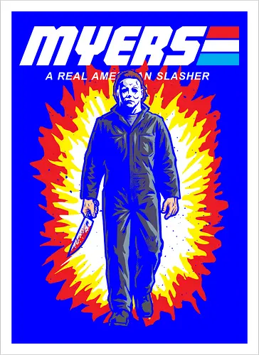 G.I MYERS - horror, halloween, slasher, mashup, parody, comic, 80s, hero - Kunstdruck
