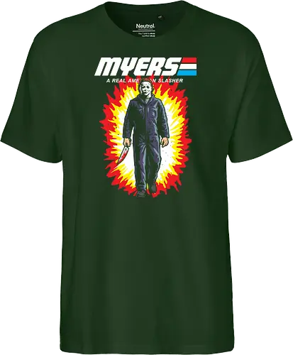 G.I MYERS - horror, halloween, slasher, mashup, parody, comic, 80s, hero - Fairtrade T-Shirt