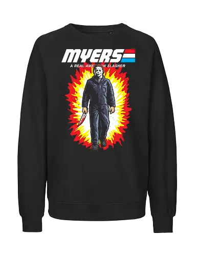 G.I MYERS - horror, halloween, slasher, mashup, parody, comic, 80s, hero - Fairtrade Sweatshirt