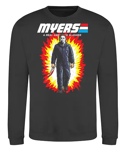 G.I MYERS - horror, halloween, slasher, mashup, parody, comic, 80s, hero - Sweatshirt
