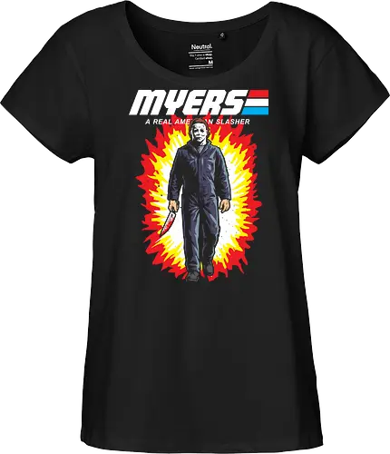 G.I MYERS - horror, halloween, slasher, mashup, parody, comic, 80s, hero - Fairtrade Girl Shirt