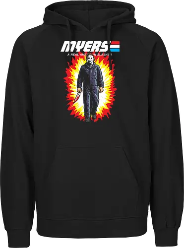 G.I MYERS - horror, halloween, slasher, mashup, parody, comic, 80s, hero - Fairtrade Hoodie
