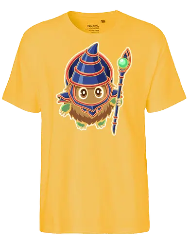Magical Mascot: The Ultimate Kuriboh - Kuriboh shirt, Dark Magician cosplay graphic, Yu-Gi-Oh merch, nostalgic anime streetwear, trading card game apparel, kawaii monster design, 90s anime clothing, aesthetic otaku fashion, funny anime mashup tee, classic duelist merch - Fairtrade T-Shirt