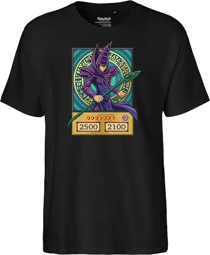 Ultimate Spellcaster: The Magician Card - Dark Magician shirt, Yu-Gi-Oh graphic tee, anime trading card apparel, nostalgic 90s anime streetwear, Yami Yugi spellcaster merch, retro TCG clothing, magical circle anime design, classic duelist fashion, aesthetic otaku shirt, pop culture card game tee - Fairtrade T-Shirt