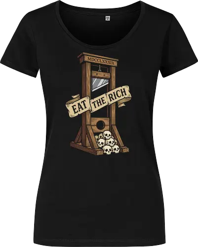 The French Solution: Eat The Rich - eat the rich shirt, guillotine graphic tee, anti capitalist apparel, French revolution streetwear, punk rock political shirt, dark humor aesthetic clothing, eat the rich merch, vintage guillotine design, rebellious activist tee, 1789 history graphic - Damen T-Shirt