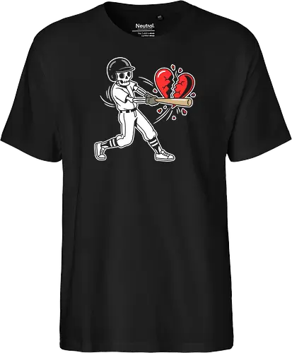Heartbreaker: The Grand Slam - broken heart shirt, anti valentine graphic tee, negative space apparel, baseball heartbreaker design, edgy breakup streetwear, sarcastic love clothing, minimalist sports fashion, shattered heart graphic, aesthetic indie tee, funny heartbreak merch - Fairtrade T-Shirt