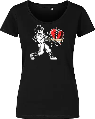 Heartbreaker: The Grand Slam - broken heart shirt, anti valentine graphic tee, negative space apparel, baseball heartbreaker design, edgy breakup streetwear, sarcastic love clothing, minimalist sports fashion, shattered heart graphic, aesthetic indie tee, funny heartbreak merch - Damen T-Shirt