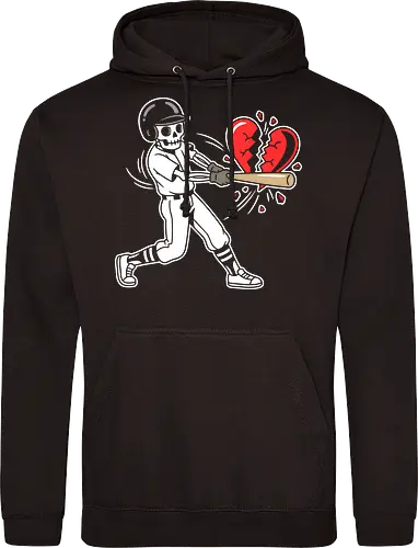Heartbreaker: The Grand Slam - broken heart shirt, anti valentine graphic tee, negative space apparel, baseball heartbreaker design, edgy breakup streetwear, sarcastic love clothing, minimalist sports fashion, shattered heart graphic, aesthetic indie tee, funny heartbreak merch - Standard Hoodie