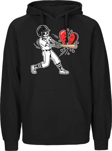 Heartbreaker: The Grand Slam - broken heart shirt, anti valentine graphic tee, negative space apparel, baseball heartbreaker design, edgy breakup streetwear, sarcastic love clothing, minimalist sports fashion, shattered heart graphic, aesthetic indie tee, funny heartbreak merch - Fairtrade Hoodie