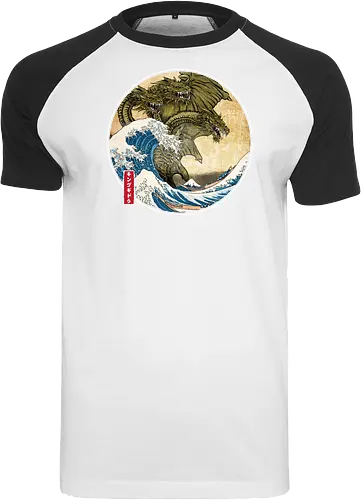 The Great King of terror off Kanagawa - Raglan T-Shirt