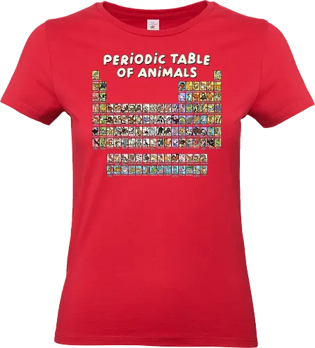 Periodic Table Of Animals - periodic table, animals, can i lick it, chemist, chemistry, chemistry teacher, funny, i wear this periodically, laboratory, molecule, periodic table of elements, physics, science, science humor, scientist - Standard T-Shirt (Frauen)