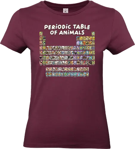 Periodic Table Of Animals - periodic table, animals, can i lick it, chemist, chemistry, chemistry teacher, funny, i wear this periodically, laboratory, molecule, periodic table of elements, physics, science, science humor, scientist - Standard T-Shirt (Frauen)