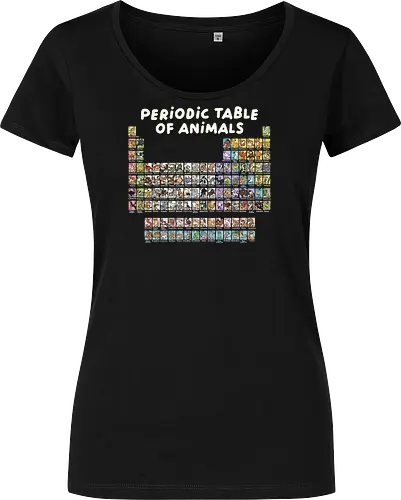 Periodic Table Of Animals - periodic table, animals, can i lick it, chemist, chemistry, chemistry teacher, funny, i wear this periodically, laboratory, molecule, periodic table of elements, physics, science, science humor, scientist - Damen T-Shirt