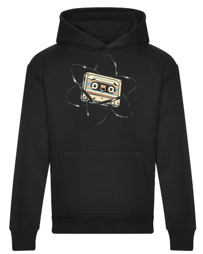 Atomic Mixtape - cassette tape, 80s, 90s, atom, atomic, atomic age, chemistry, energy, mixtape, music, nuclear, physics, retro, science, vintage - Heavyweight Hoodie