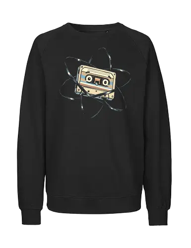 Atomic Mixtape - cassette tape, 80s, 90s, atom, atomic, atomic age, chemistry, energy, mixtape, music, nuclear, physics, retro, science, vintage - Fairtrade Sweatshirt