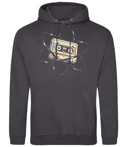 Atomic Mixtape - cassette tape, 80s, 90s, atom, atomic, atomic age, chemistry, energy, mixtape, music, nuclear, physics, retro, science, vintage - Standard Hoodie