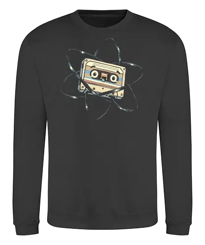 Atomic Mixtape - cassette tape, 80s, 90s, atom, atomic, atomic age, chemistry, energy, mixtape, music, nuclear, physics, retro, science, vintage - Sweatshirt