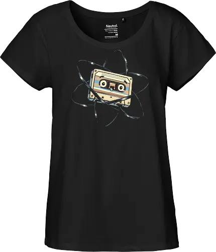 Atomic Mixtape - cassette tape, 80s, 90s, atom, atomic, atomic age, chemistry, energy, mixtape, music, nuclear, physics, retro, science, vintage - Fairtrade Girl Shirt