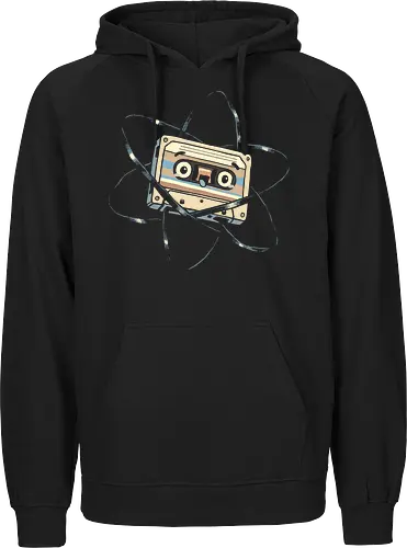 Atomic Mixtape - cassette tape, 80s, 90s, atom, atomic, atomic age, chemistry, energy, mixtape, music, nuclear, physics, retro, science, vintage - Fairtrade Hoodie