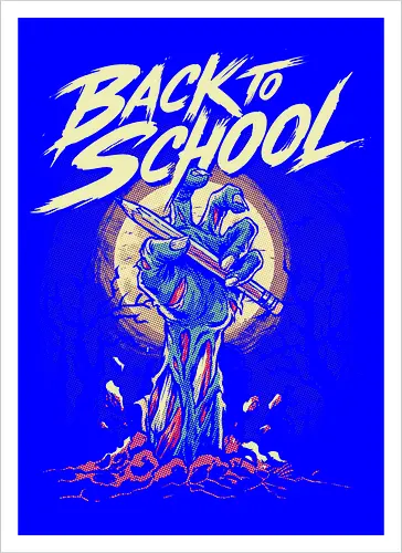 Back to School - back to school, 1st grade, 2nd grade, education, first day of school, halloween, horror, kindergarten, monster, pre k, school, spooky, teacher, teaching, zombie - Kunstdruck