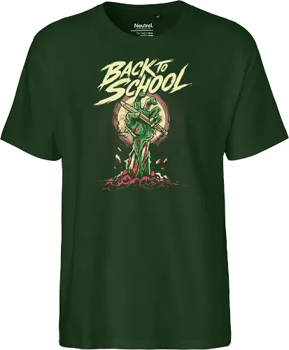 Back to School - back to school, 1st grade, 2nd grade, education, first day of school, halloween, horror, kindergarten, monster, pre k, school, spooky, teacher, teaching, zombie - Fairtrade T-Shirt