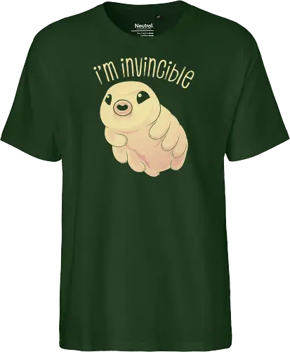 I'm Invincible - tardigrade, biology, chemist, chemistry, microbiology, paleontology, physics, prehistoric, retro, science, scientist, tardis, trilobite, water bear, weird animals - Fairtrade T-Shirt