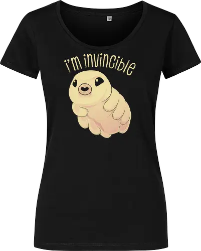 I'm Invincible - tardigrade, biology, chemist, chemistry, microbiology, paleontology, physics, prehistoric, retro, science, scientist, tardis, trilobite, water bear, weird animals - Damen T-Shirt