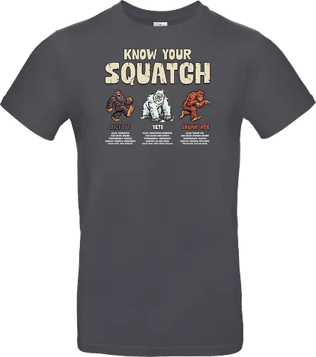 Know Your Squatch - i want to believe, nature, skunk ape, squatch, the truth is out there, x files, yeti, sasquatch, adventure, bigfoot, camping, creature, cryptid, hiking, horror - Standard T-Shirt