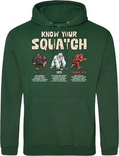 Know Your Squatch - i want to believe, nature, skunk ape, squatch, the truth is out there, x files, yeti, sasquatch, adventure, bigfoot, camping, creature, cryptid, hiking, horror - Standard Hoodie