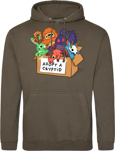 Adopt a Cryptid - adopt a pet, bigfoot, creature, cryptozoology, horror, humor, monster, mothman, myth, mythology, rescue, sasquatch, spooky, cryptid, adopt - Standard Hoodie
