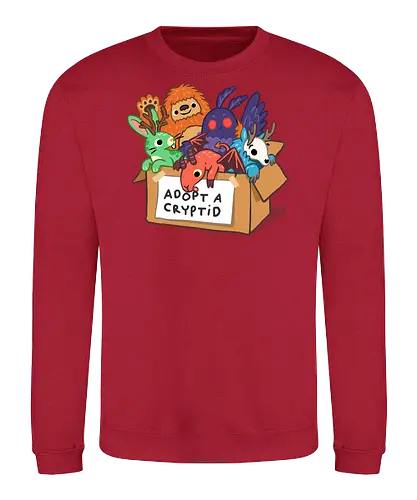Adopt a Cryptid - adopt a pet, bigfoot, creature, cryptozoology, horror, humor, monster, mothman, myth, mythology, rescue, sasquatch, spooky, cryptid, adopt - Sweatshirt
