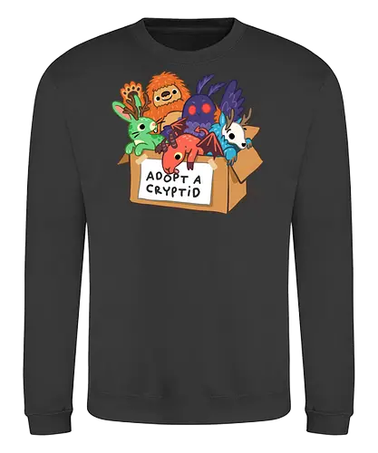 Adopt a Cryptid - adopt a pet, bigfoot, creature, cryptozoology, horror, humor, monster, mothman, myth, mythology, rescue, sasquatch, spooky, cryptid, adopt - Sweatshirt