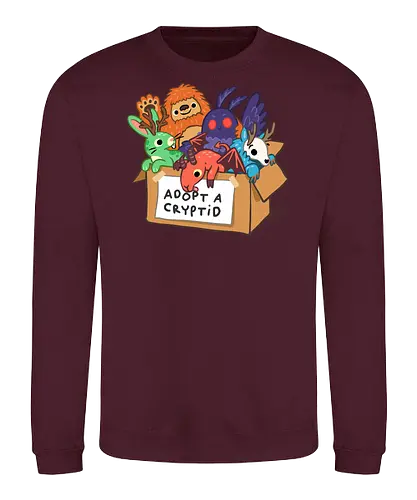 Adopt a Cryptid - adopt a pet, bigfoot, creature, cryptozoology, horror, humor, monster, mothman, myth, mythology, rescue, sasquatch, spooky, cryptid, adopt - Sweatshirt