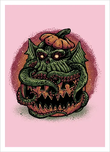 Tentacle or Treat - Horror, Halloween, Novel, book, creature, fictional, fiction, character, cosmic - Kunstdruck