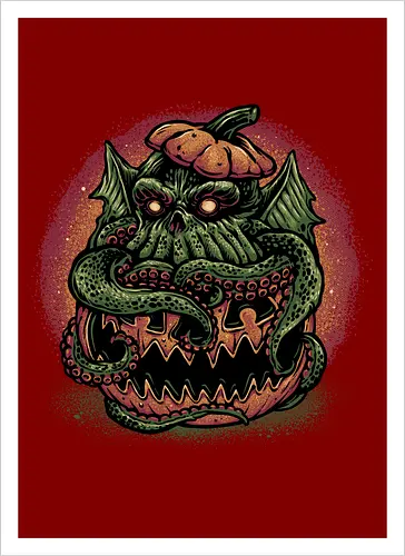 Tentacle or Treat - Horror, Halloween, Novel, book, creature, fictional, fiction, character, cosmic - Kunstdruck