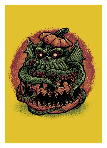 Tentacle or Treat - Horror, Halloween, Novel, book, creature, fictional, fiction, character, cosmic - Kunstdruck