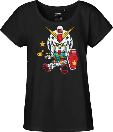 Chibi Mobile Suit: The RX-78 - Gundam shirt, chibi mecha graphic tee, RX 78 2 apparel, retro anime streetwear, kawaii robot clothing, nostalgic sci fi anime merch, Mobile Suit design, Japanese pop culture tee, Gunpla builder fashion, 80s anime aesthetic - Fairtrade Girl Shirt