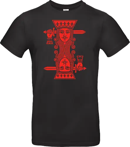 The Suicide King: King of Hearts - king of hearts shirt, suicide king graphic tee, playing card apparel, minimalist card design, poker player streetwear, casino aesthetic clothing, red vector graphic shirt, classic card game merch, magic trick fashion, modern pop art tee - Standard T-Shirt
