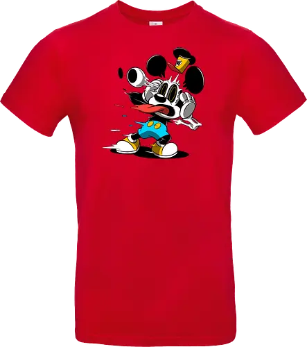 Freaky Klassische Maus Horror - Explodierende Dunkle Underground Cartoon Kunst - explodierendes Cartoon Skelett, klassische Maus Horror, explodierender Cartoon Freaky, schwarz weiß Maus Skelett, Auge springt Schädel Cartoon, fliegende Ohren Cartoon Horror, rote Zunge dunkler Cartoon, schmelzende Maus Kunst, klassischer Cartoon Horror Geek Druck, schwarz weiß bunt dunkler Cartoon, horror, freaky, skeleton, creepypasta, Halloween, Zombie explodierende Maus, alternative dunkle Cartoon Kunst, Underground Cartoon Maus, urbaner Geek Horror Druck, Pop Art Horror Maus - Standard T-Shirt