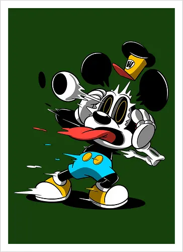 Freaky Klassische Maus Horror - Explodierende Dunkle Underground Cartoon Kunst - explodierendes Cartoon Skelett, klassische Maus Horror, explodierender Cartoon Freaky, schwarz weiß Maus Skelett, Auge springt Schädel Cartoon, fliegende Ohren Cartoon Horror, rote Zunge dunkler Cartoon, schmelzende Maus Kunst, klassischer Cartoon Horror Geek Druck, schwarz weiß bunt dunkler Cartoon, horror, freaky, skeleton, creepypasta, Halloween, Zombie explodierende Maus, alternative dunkle Cartoon Kunst, Underground Cartoon Maus, urbaner Geek Horror Druck, Pop Art Horror Maus - Kunstdruck