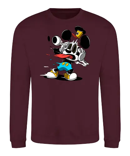 Freaky Klassische Maus Horror - Explodierende Dunkle Underground Cartoon Kunst - explodierendes Cartoon Skelett, klassische Maus Horror, explodierender Cartoon Freaky, schwarz weiß Maus Skelett, Auge springt Schädel Cartoon, fliegende Ohren Cartoon Horror, rote Zunge dunkler Cartoon, schmelzende Maus Kunst, klassischer Cartoon Horror Geek Druck, schwarz weiß bunt dunkler Cartoon, horror, freaky, skeleton, creepypasta, Halloween, Zombie explodierende Maus, alternative dunkle Cartoon Kunst, Underground Cartoon Maus, urbaner Geek Horror Druck, Pop Art Horror Maus - Sweatshirt